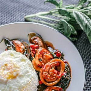 Stir Fried Seafood Holy Basil